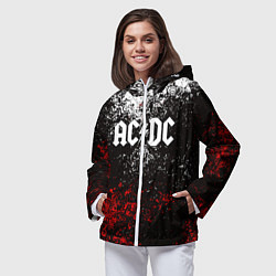 Ветровка с капюшоном женская AC DC, цвет: 3D-белый — фото 2