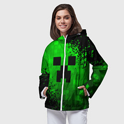 Ветровка с капюшоном женская MINECRAFT, цвет: 3D-белый — фото 2
