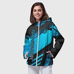 Ветровка с капюшоном женская Mercedes-Benz, цвет: 3D-белый — фото 2