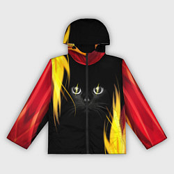 Ветровка с капюшоном женская Грозовой кошак, цвет: 3D-черный