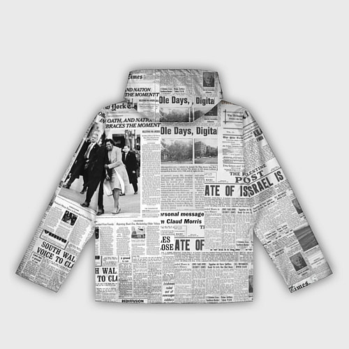 Женская ветровка Газета Newspaper / 3D-Белый – фото 2