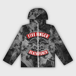 Ветровка с капюшоном женская Five Finger Death Punch, цвет: 3D-белый