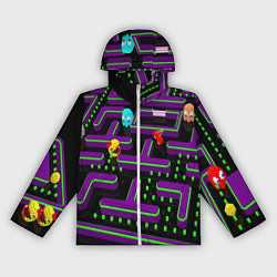 Ветровка с капюшоном женская PAC-MAN 3D, цвет: 3D-белый