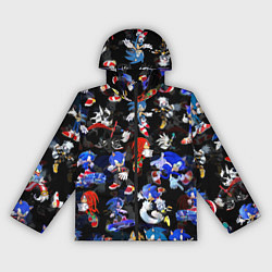 Ветровка с капюшоном женская Sonic паттерн, цвет: 3D-черный