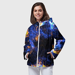 Ветровка с капюшоном женская Космос, цвет: 3D-белый — фото 2