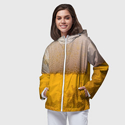 Ветровка с капюшоном женская Пиво, цвет: 3D-белый — фото 2