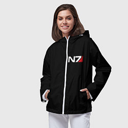 Ветровка с капюшоном женская MASS EFFECT N7, цвет: 3D-белый — фото 2