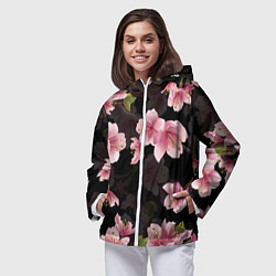 Ветровка с капюшоном женская САКУРА ВИШНЯ, цвет: 3D-белый — фото 2