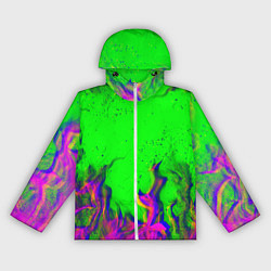 Ветровка с капюшоном женская ОГОНЬ ГЛИТЧ, цвет: 3D-белый