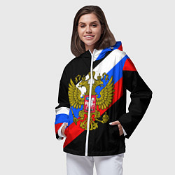 Ветровка с капюшоном женская РОССИЯ, цвет: 3D-белый — фото 2