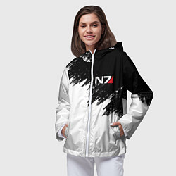 Ветровка с капюшоном женская MASS EFFECT N7, цвет: 3D-белый — фото 2