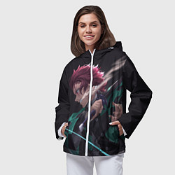 Ветровка с капюшоном женская KIMETSU NO YAIBA, цвет: 3D-белый — фото 2