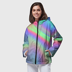 Ветровка с капюшоном женская Gradient vinyl, цвет: 3D-черный — фото 2