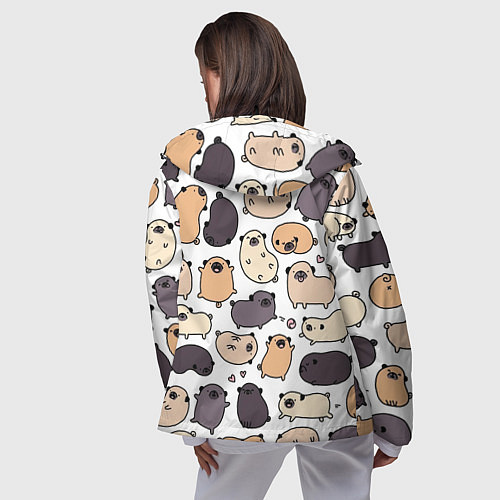 Женская ветровка Милые мопсы / 3D-Черный – фото 4
