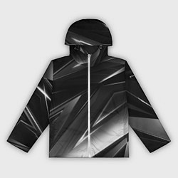 Ветровка с капюшоном женская GEOMETRY STRIPES BLACK & WHITE, цвет: 3D-белый