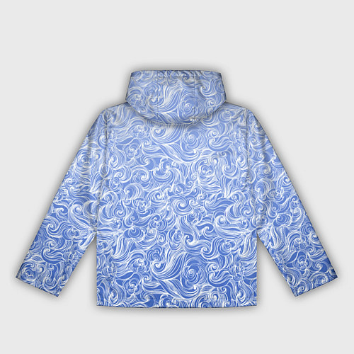 Женская ветровка Волны на голубом фоне / 3D-Белый – фото 2