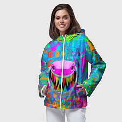 Ветровка с капюшоном женская 6IX9INE GOOBA, цвет: 3D-белый — фото 2