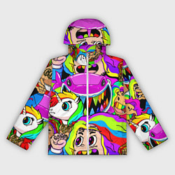 Ветровка с капюшоном женская 6IX9INE, цвет: 3D-белый