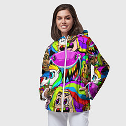 Ветровка с капюшоном женская 6IX9INE, цвет: 3D-белый — фото 2