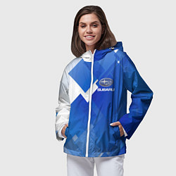Ветровка с капюшоном женская SUBARU, цвет: 3D-белый — фото 2