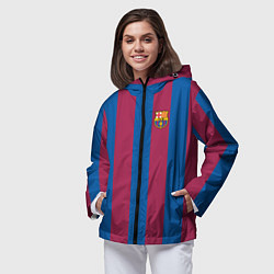Ветровка с капюшоном женская FC Barcelona 2021, цвет: 3D-черный — фото 2