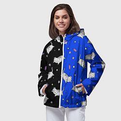 Ветровка с капюшоном женская КИСЫ, цвет: 3D-белый — фото 2