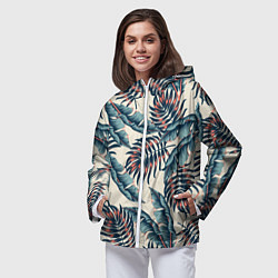 Ветровка с капюшоном женская Тихие тропики, цвет: 3D-белый — фото 2