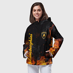 Ветровка с капюшоном женская LAMBORGHINI, цвет: 3D-черный — фото 2
