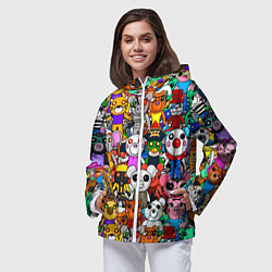 Ветровка с капюшоном женская ROBLOX PIGGY, цвет: 3D-белый — фото 2