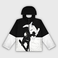 Ветровка с капюшоном женская Сноубордисты, цвет: 3D-черный