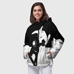 Ветровка с капюшоном женская Сноубордисты, цвет: 3D-черный — фото 2