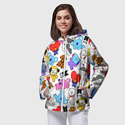 Ветровка с капюшоном женская BTS BT21, цвет: 3D-белый — фото 2