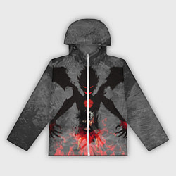 Ветровка с капюшоном женская Черный клевер, цвет: 3D-белый