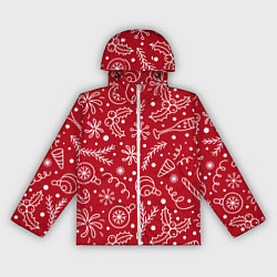 Ветровка с капюшоном женская Новогоднее настроение, цвет: 3D-белый