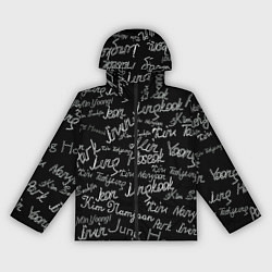 Ветровка с капюшоном женская BTS имена, цвет: 3D-черный