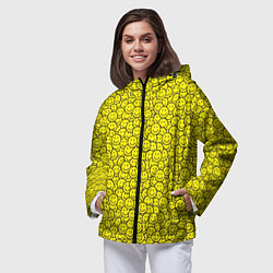 Ветровка с капюшоном женская Смайлики, цвет: 3D-черный — фото 2