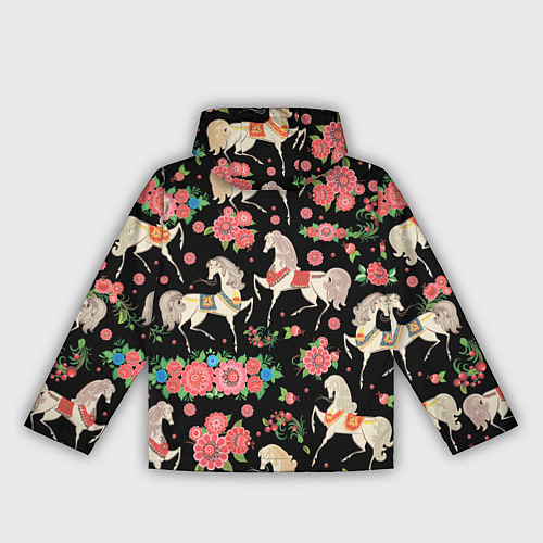 Женская ветровка Лошади и цветы / 3D-Белый – фото 2