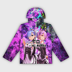 Ветровка с капюшоном женская Re:Zero Жизнь с нуля, цвет: 3D-белый