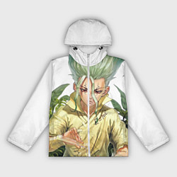 Ветровка с капюшоном женская Доктор Стоун, цвет: 3D-белый