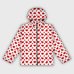 Ветровка с капюшоном женская Сердечки, цвет: 3D-черный