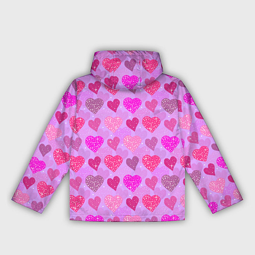 Женская ветровка Розовые сердечки / 3D-Белый – фото 2