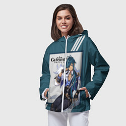 Ветровка с капюшоном женская Кэйа - Genshin Impact, цвет: 3D-белый — фото 2