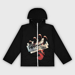 Ветровка с капюшоном женская Judas Priest, цвет: 3D-белый