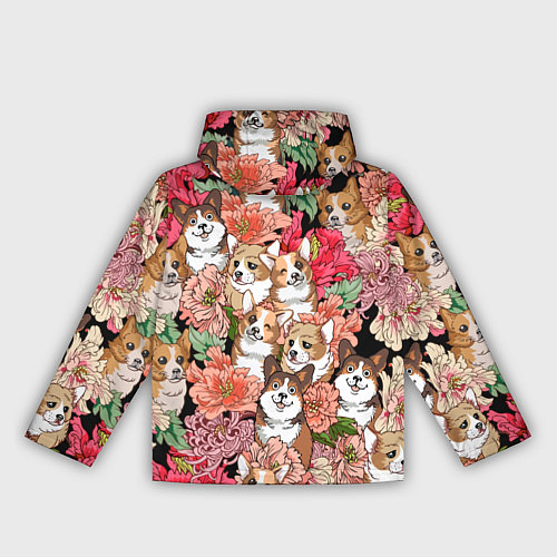 Женская ветровка Корги & Цветы / 3D-Белый – фото 2