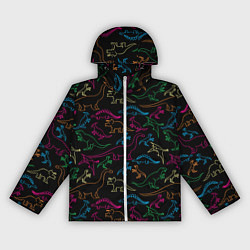 Ветровка с капюшоном женская Динозавры, цвет: 3D-белый