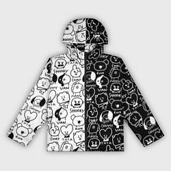 Ветровка с капюшоном женская BTS BT21, цвет: 3D-черный