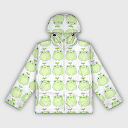 Ветровка с капюшоном женская Лягушки-росточки, цвет: 3D-белый