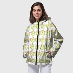 Ветровка с капюшоном женская Счастливые лягушки, цвет: 3D-черный — фото 2