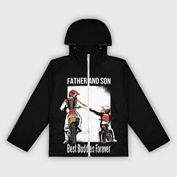 Ветровка с капюшоном женская Папа и сын, цвет: 3D-белый