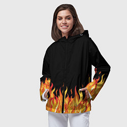 Ветровка с капюшоном женская ОГОНЬ И НИЧЕГО ЛИШНЕГО, цвет: 3D-черный — фото 2